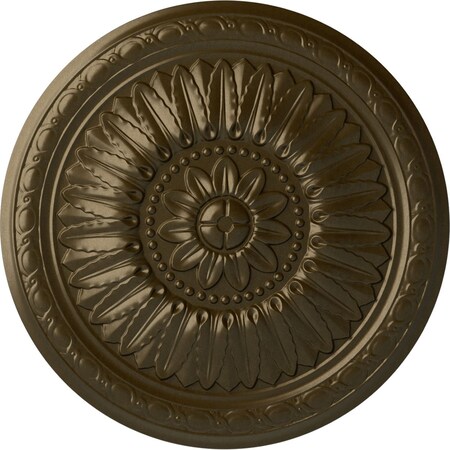 Temple Ceiling Medallion (Fits Canopies up to 9 1/4"), Hand-Painted Brass, 24"OD x 1 5/8"P